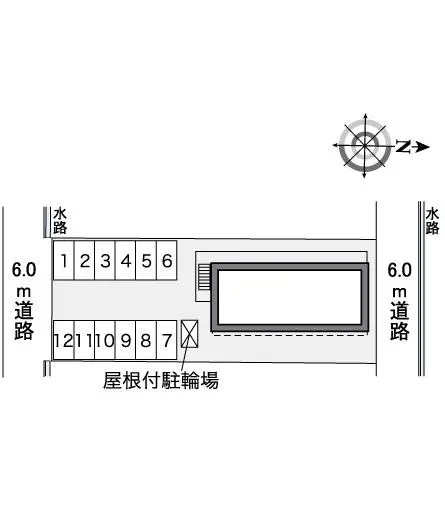 ★手数料０円★小松市福乃宮町２丁目 月極駐車場